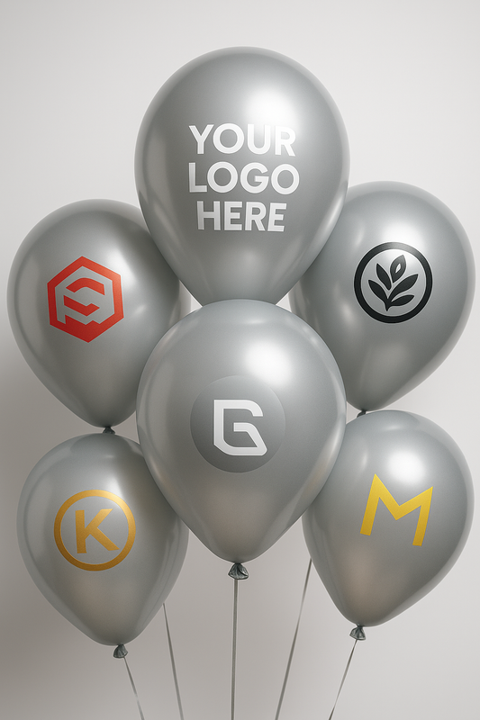 Custom Logo Printed Balloon Silver for Unique Branding Solutions