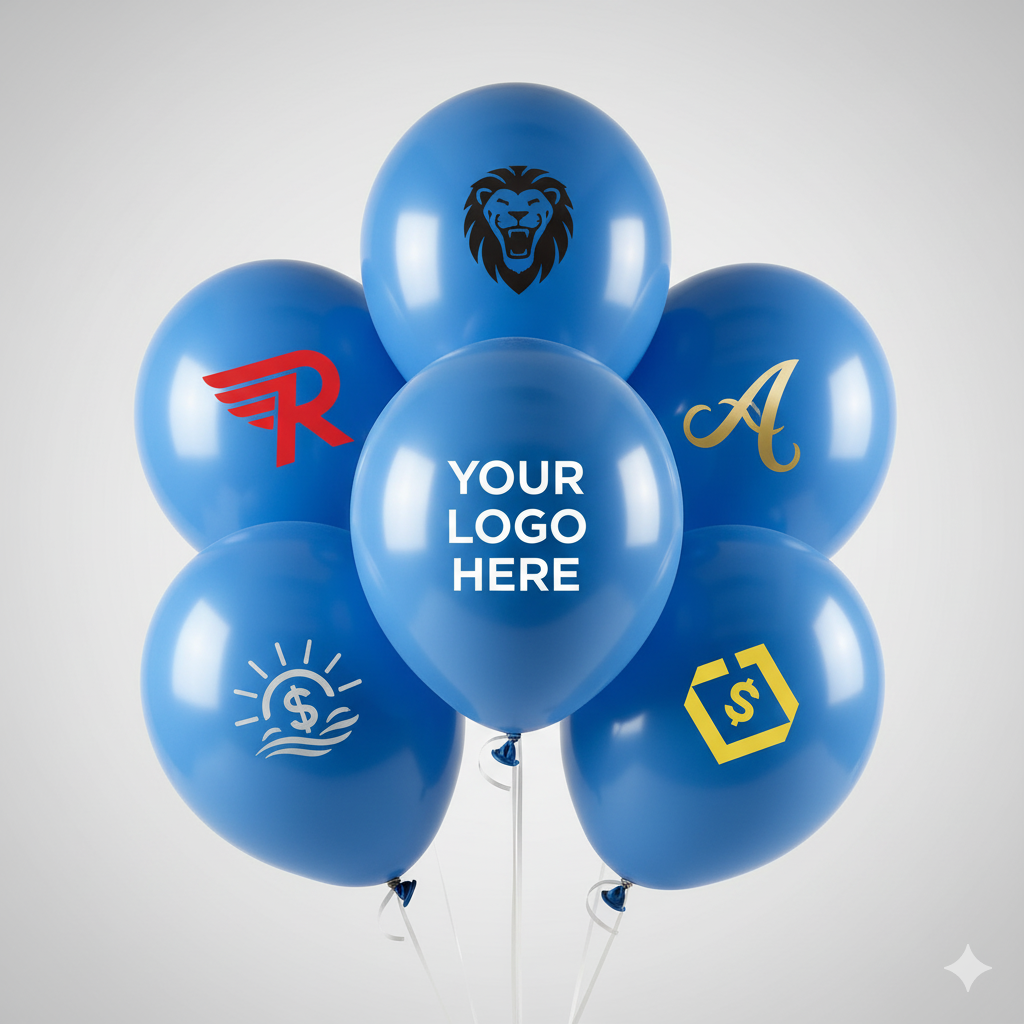 Custom Logo Printed Balloon Blue – Perfect for Promotions and Events