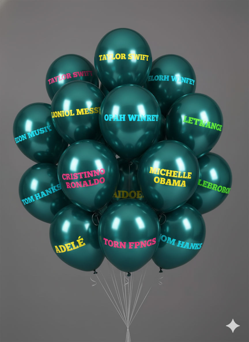 Custom Name Printed Chrome Green Balloon - Personalize Your Celebration