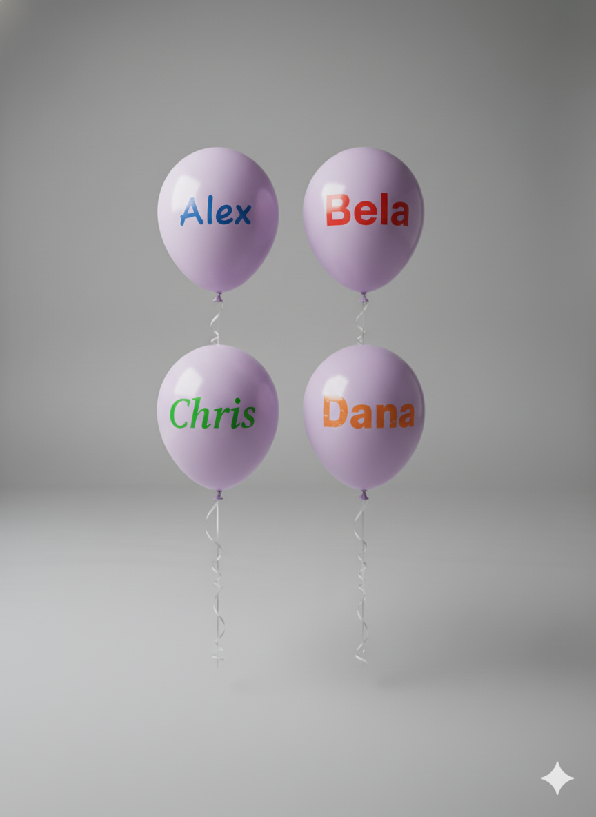 Custom Name Printed Pastel Purple Balloon for Personal Celebrations