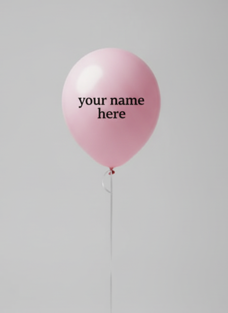 Custom Name Printed Pastel Pink Balloon for Personalized Celebrations