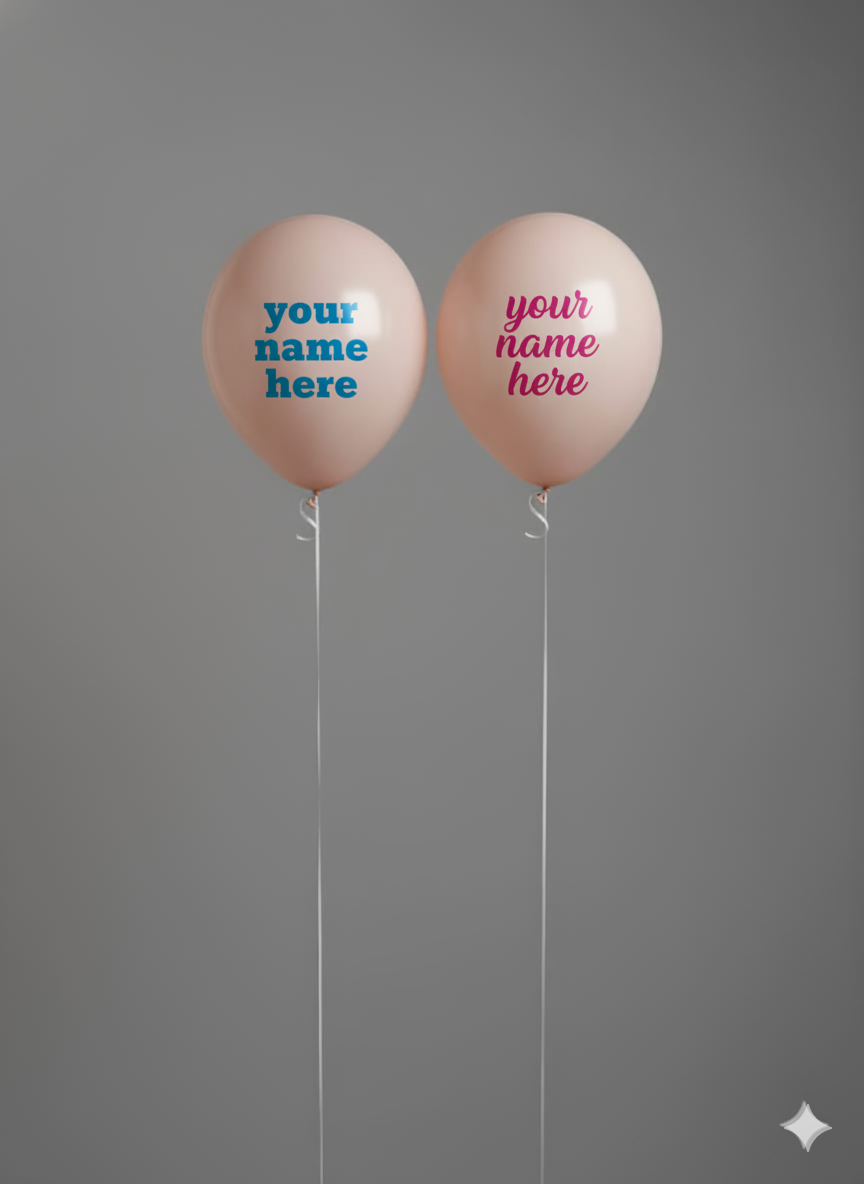 Custom Name Printed Pastel Light Peach Balloon for Celebrations
