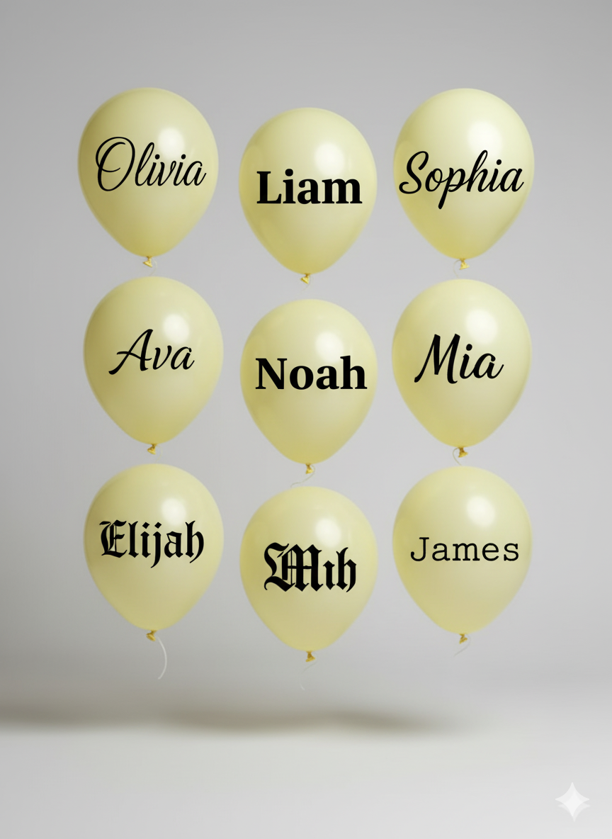 Custom Name Printed Pastel Yellow Balloon for Unique Celebrations