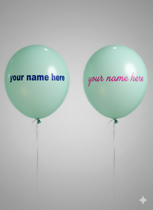 Custom Name Printed Pastel Green Balloon for Unique Celebrations