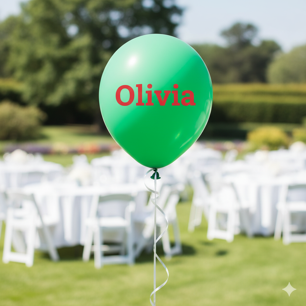 Custom Name Printed Green Balloon for Unique Celebrations