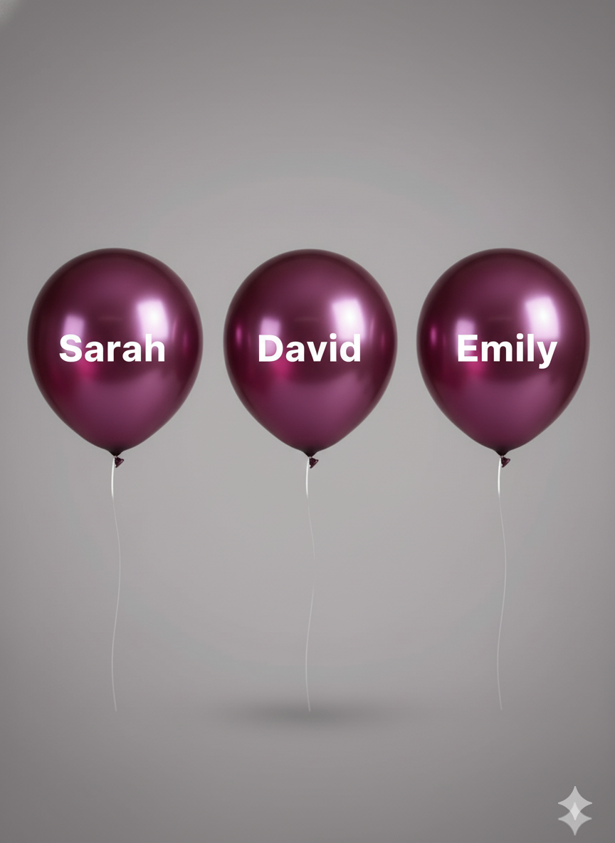 Custom Name Printed Purple Chrome Balloon for Unique Celebrations