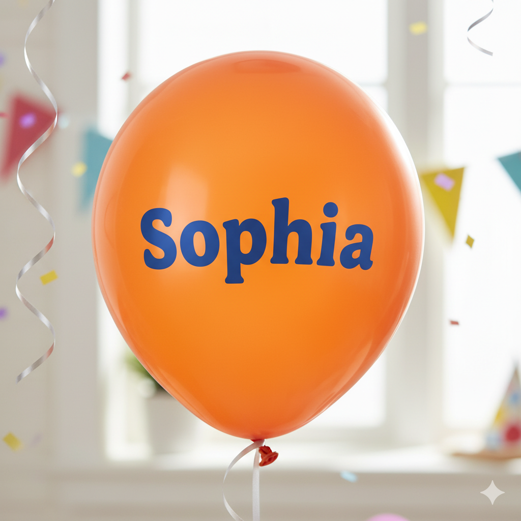 Custom Name Printed Orange Balloon for Unique Celebrations