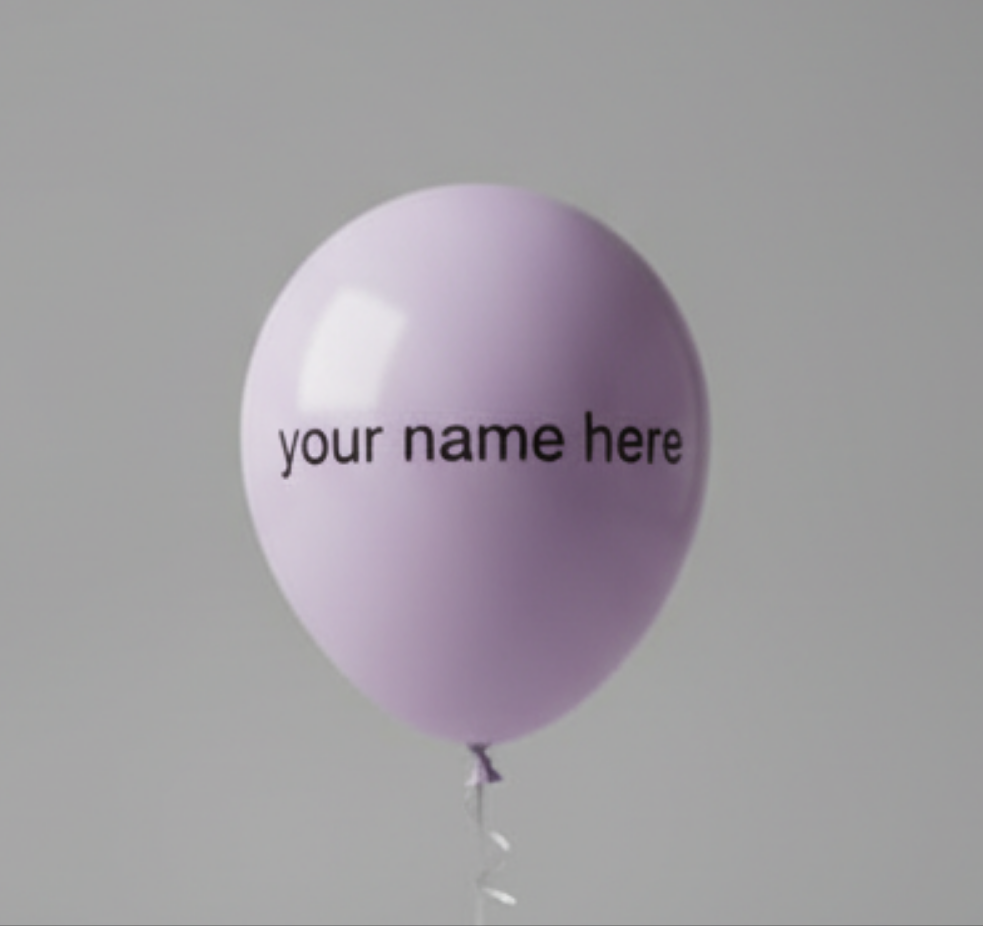 Custom Name Printed Pastel Purple Balloon for Personal Celebrations