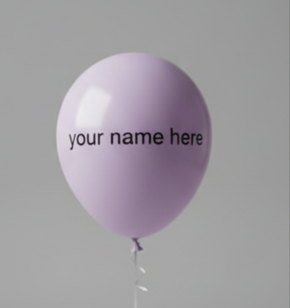 Custom Name Printed Pastel Purple Balloon for Personal Celebrations