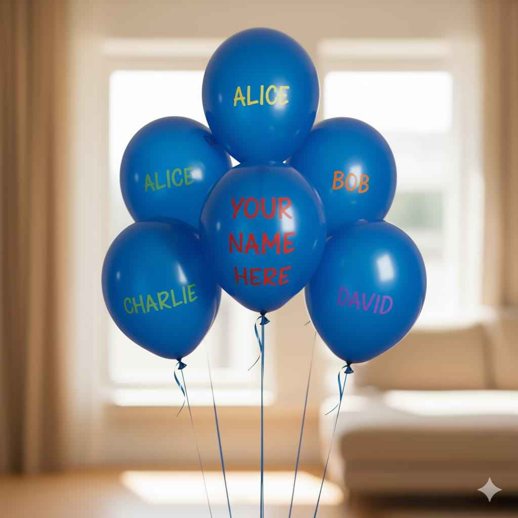 Custom Blue Balloon with Name - Personalized Balloon for Any Occasion