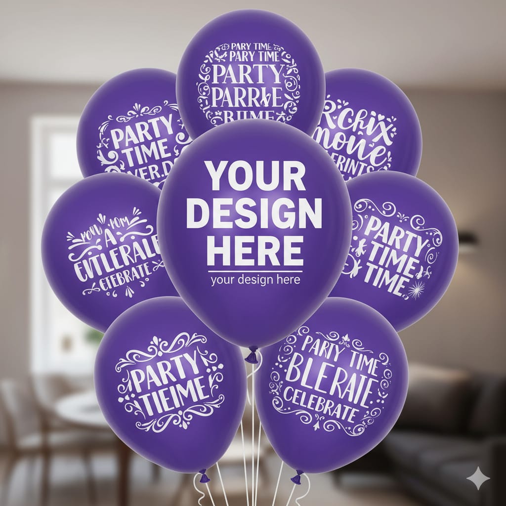 Custom Design Printed Balloon Purple for Every Celebration
