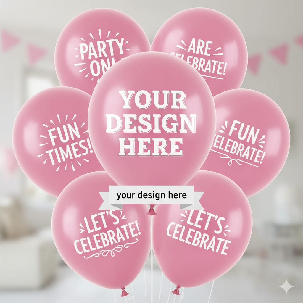 Custom Design Printed Balloon Pink - Unique Celebratory Decor
