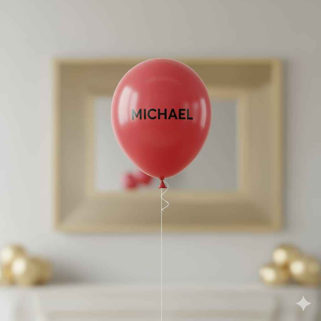 Custom Name Printed Red Balloon for Unique Celebrations