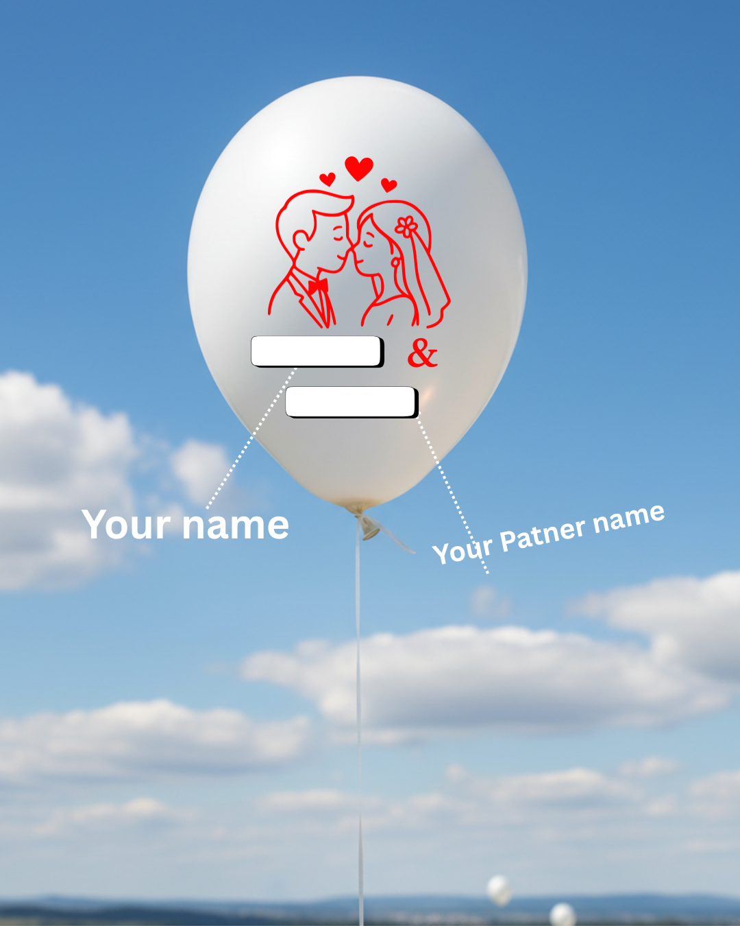 Loved Name Balloons White for Celebrating Special Moments Red