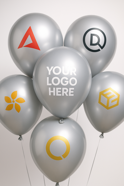 Custom Logo Printed Balloon Silver for Unique Branding Solutions