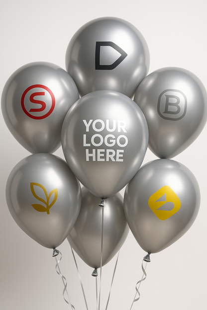 Custom Logo Printed Balloon Silver for Unique Branding Solutions