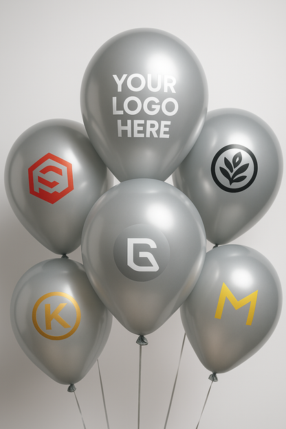 Custom Logo Printed Balloon Silver for Unique Branding Solutions