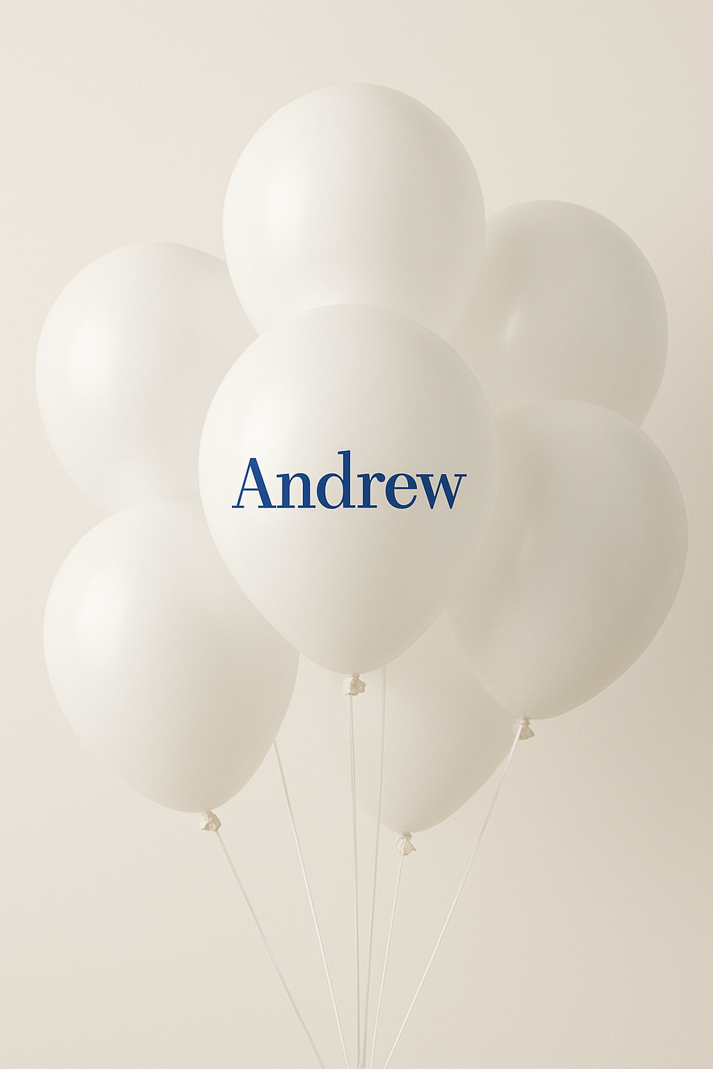 Custom Name Print Balloons for Personalized Celebrations - White Balloon Design