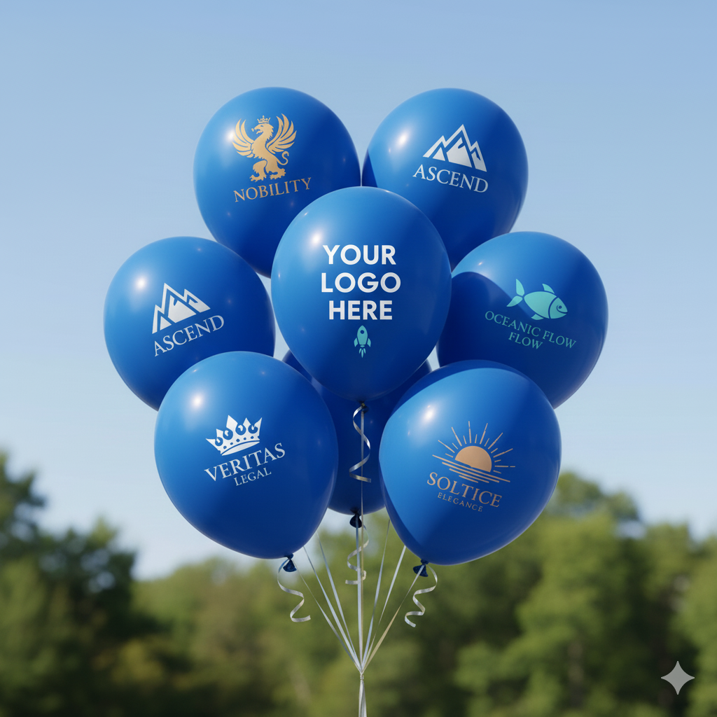 Custom Logo Printed Balloon Blue – Perfect for Promotions and Events
