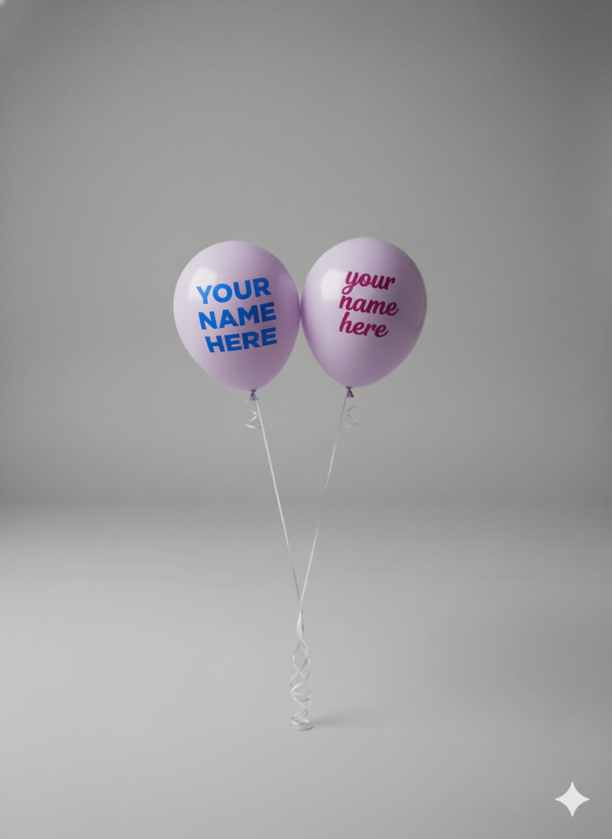 Custom Name Printed Pastel Purple Balloon for Personal Celebrations