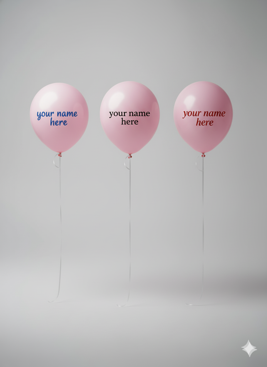 Custom Name Printed Pastel Pink Balloon for Personalized Celebrations