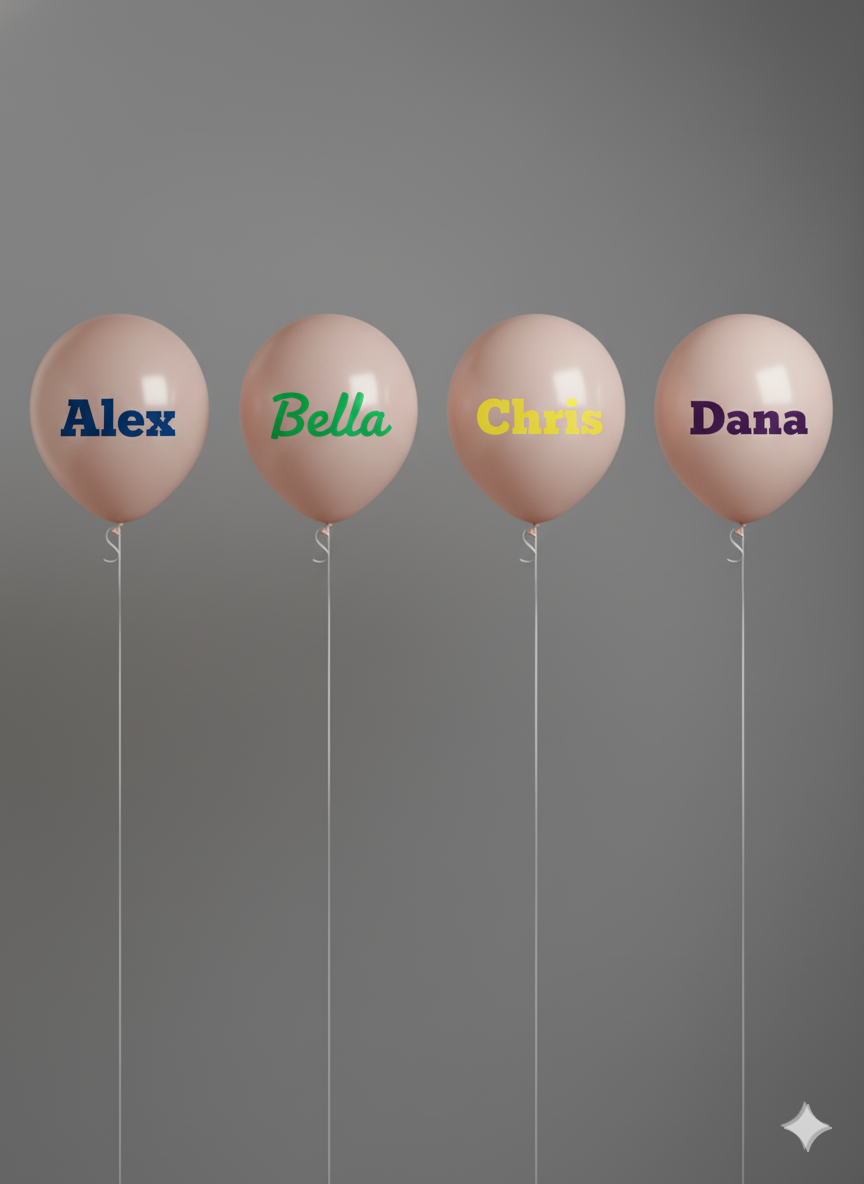 Custom Name Printed Pastel Light Peach Balloon for Celebrations