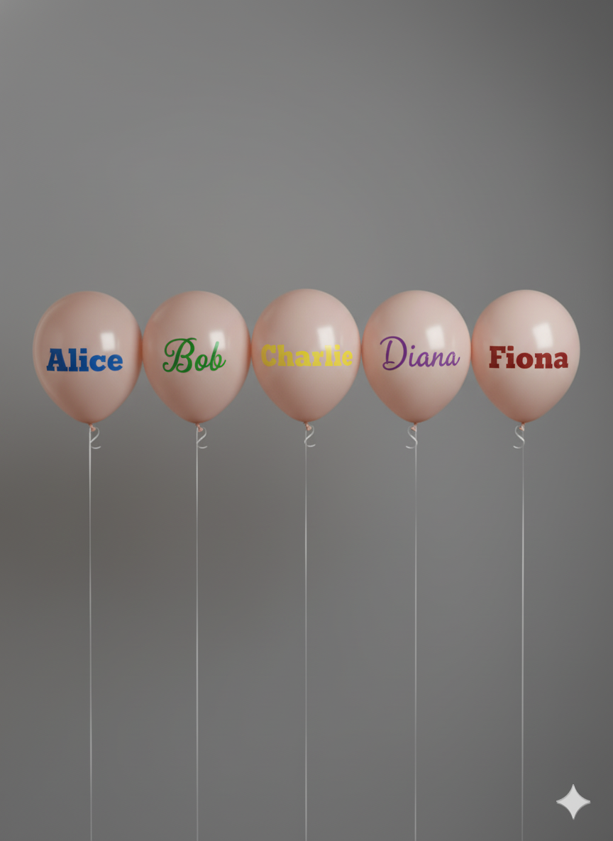 Custom Name Printed Pastel Light Peach Balloon for Celebrations