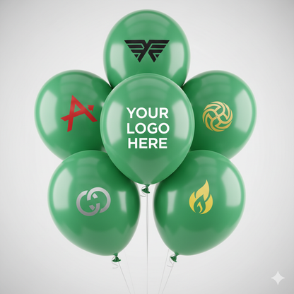 Custom Logo Printed Balloon Green for Unique Branding and Events