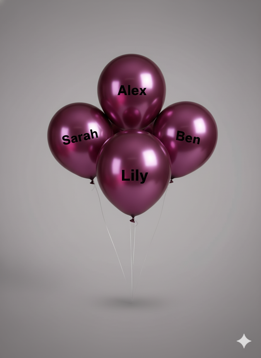 Custom Name Printed Purple Chrome Balloon for Unique Celebrations