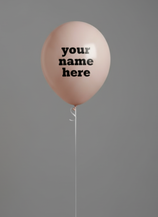Custom Name Printed Pastel Light Peach Balloon for Celebrations