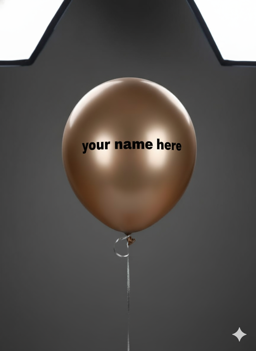 Custom Name Printed Metallic Copper Chrome Balloon for Unique Celebrations