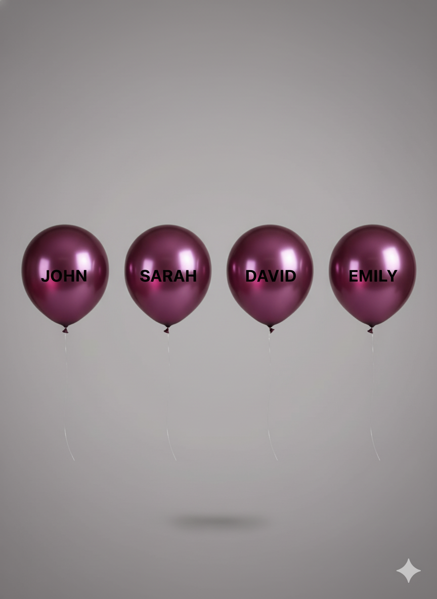 Custom Name Printed Purple Chrome Balloon for Unique Celebrations