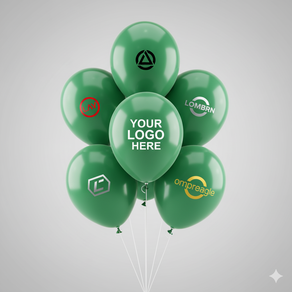 Custom Logo Printed Balloon Green for Unique Branding and Events