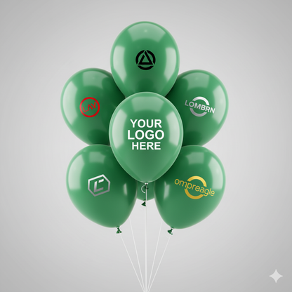 Custom Logo Printed Balloon Green for Unique Branding and Events