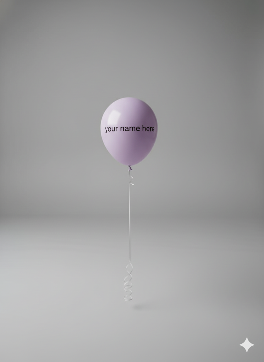 Custom Name Printed Pastel Purple Balloon for Personal Celebrations