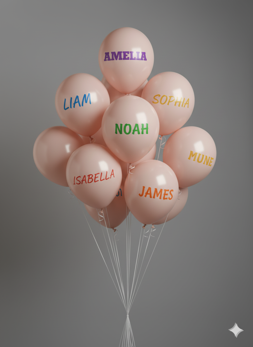 Custom Name Printed Pastel Light Peach Balloon for Celebrations