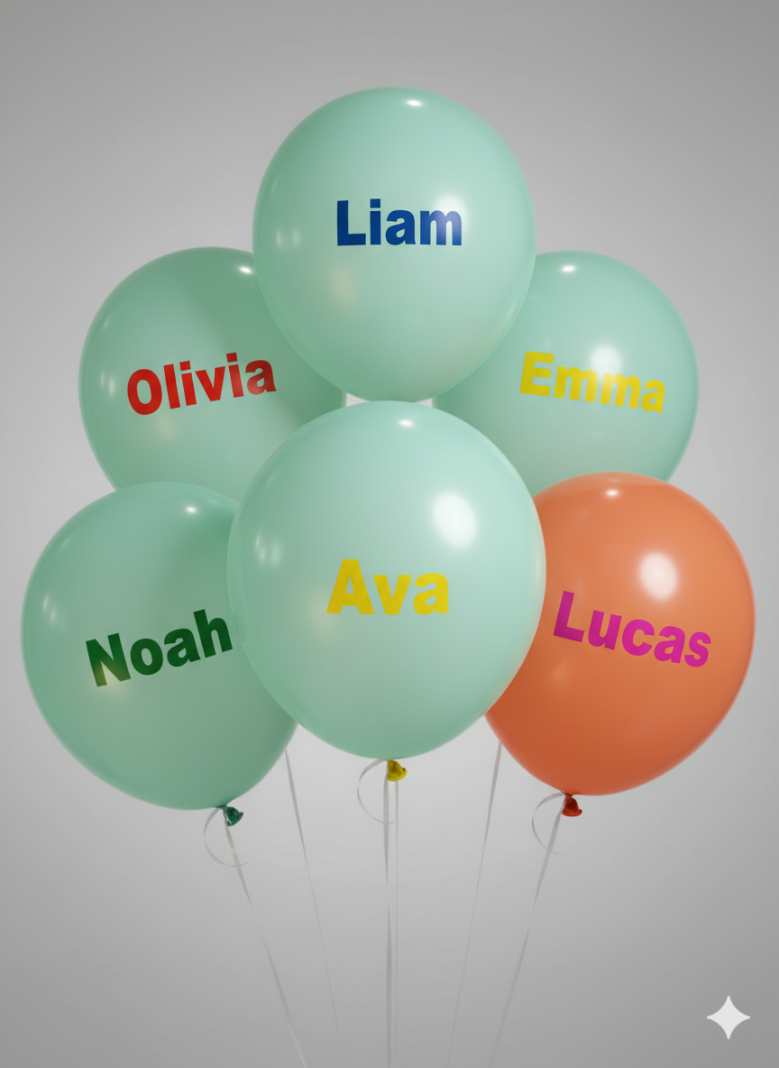 Custom Name Printed Pastel Green Balloon for Unique Celebrations