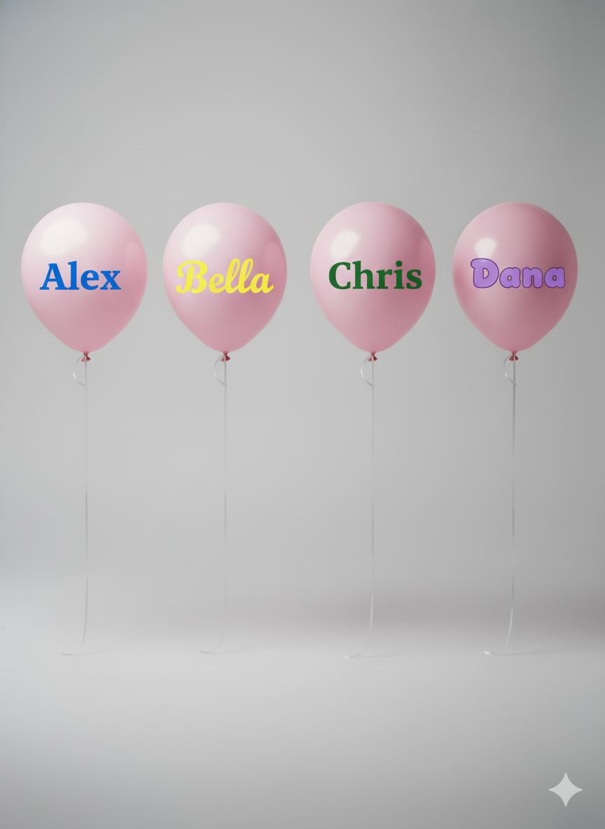 Custom Name Printed Pastel Pink Balloon for Personalized Celebrations