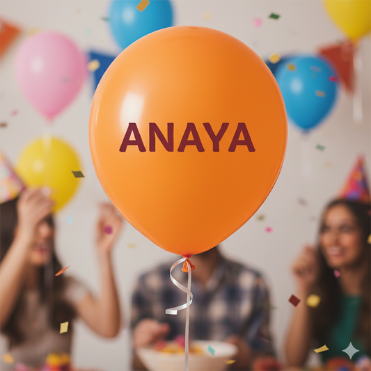 Custom Name Printed Orange Balloon for Unique Celebrations