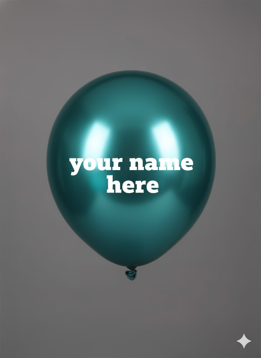 Custom Name Printed Chrome Green Balloon - Personalize Your Celebration