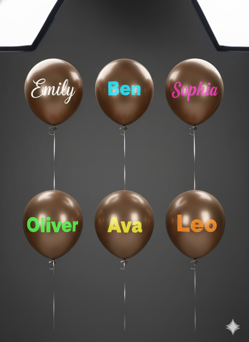 Custom Name Printed Metallic Copper Chrome Balloon for Unique Celebrations