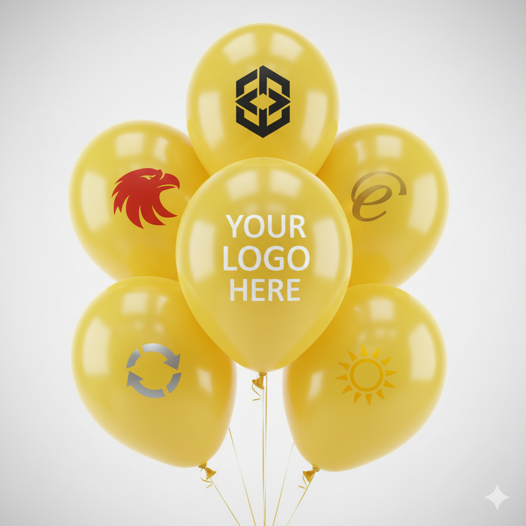 Custom Logo Printed Balloon Yellow for Your Brand Promotion