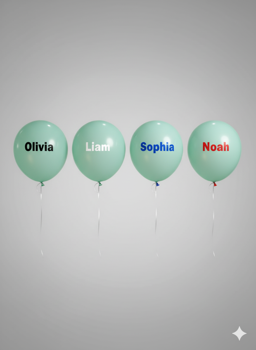 Custom Name Printed Pastel Green Balloon for Unique Celebrations