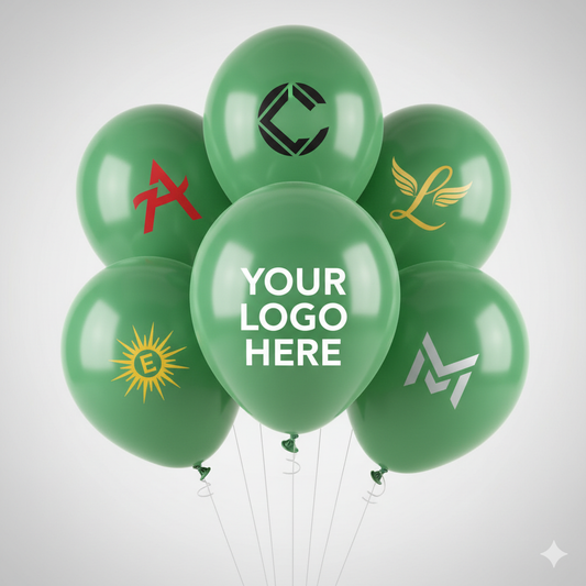 Custom Logo Printed Balloon Green for Unique Branding and Events