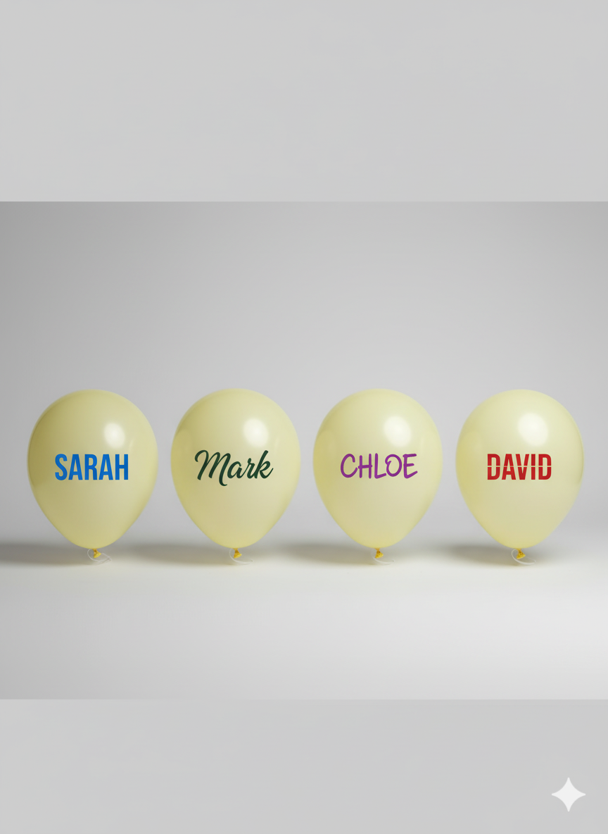 Custom Name Printed Pastel Yellow Balloon for Unique Celebrations