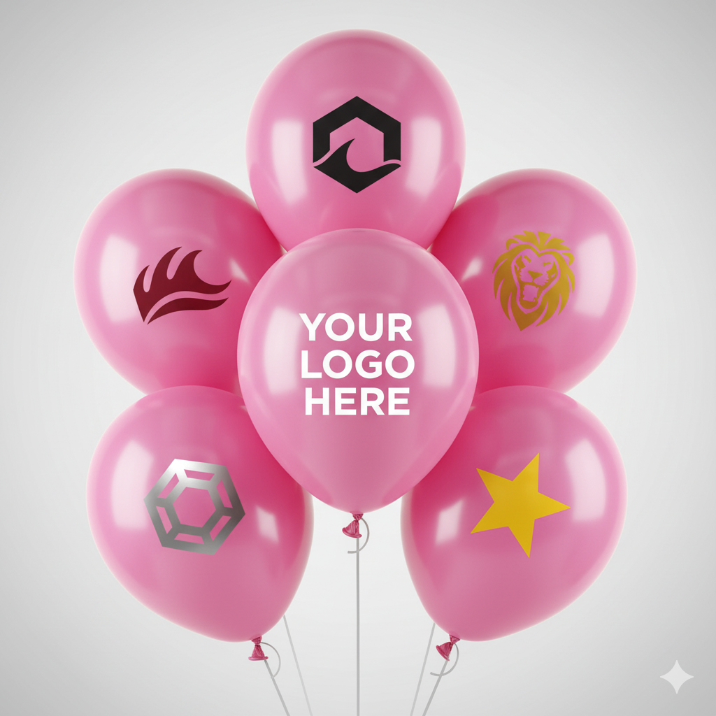 Custom Logo Printed Balloon Pink - Perfect for Events and Promotions