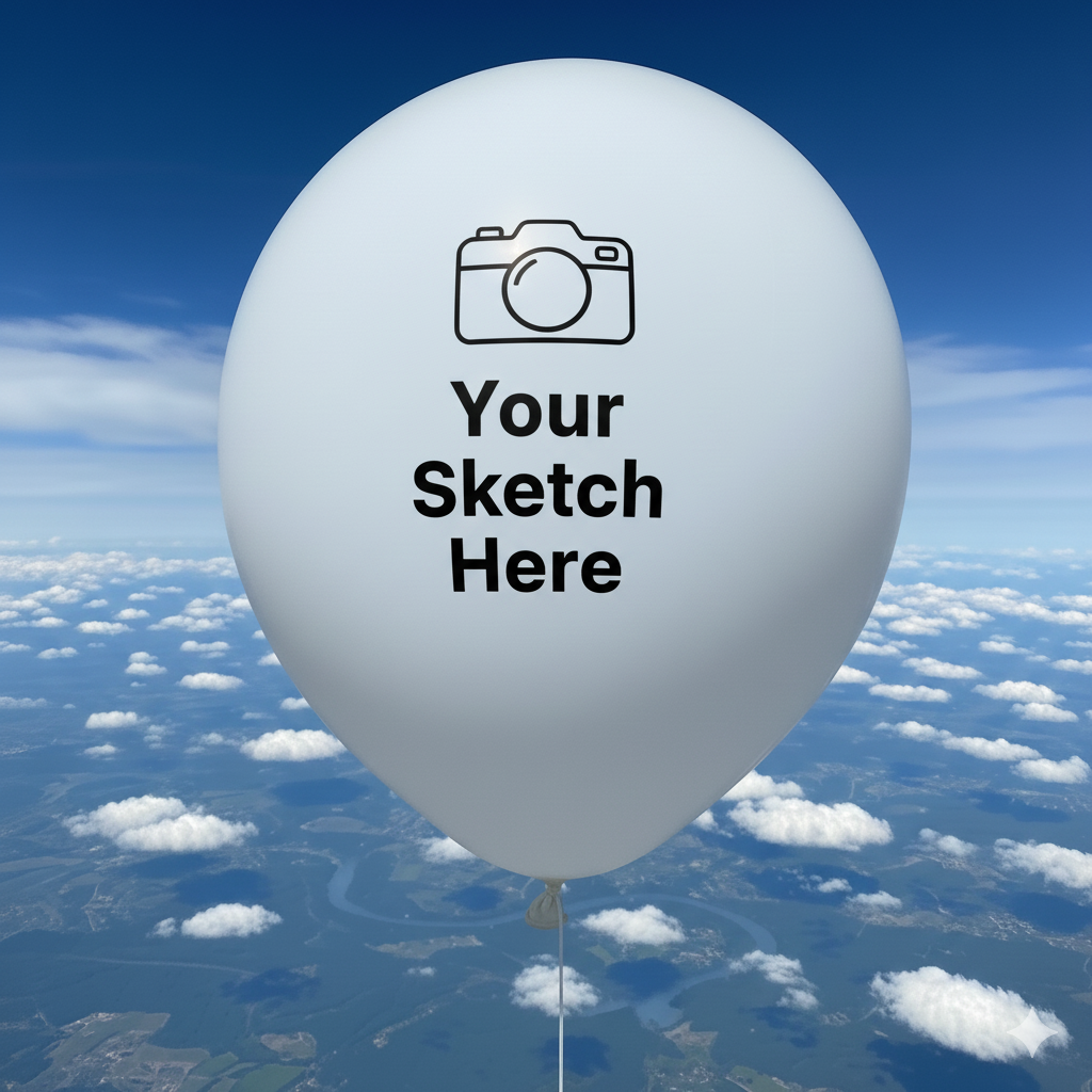 Custom Human Sketch Balloon - Single Colour Line Art Personalized Balloon White for Unique Gifts