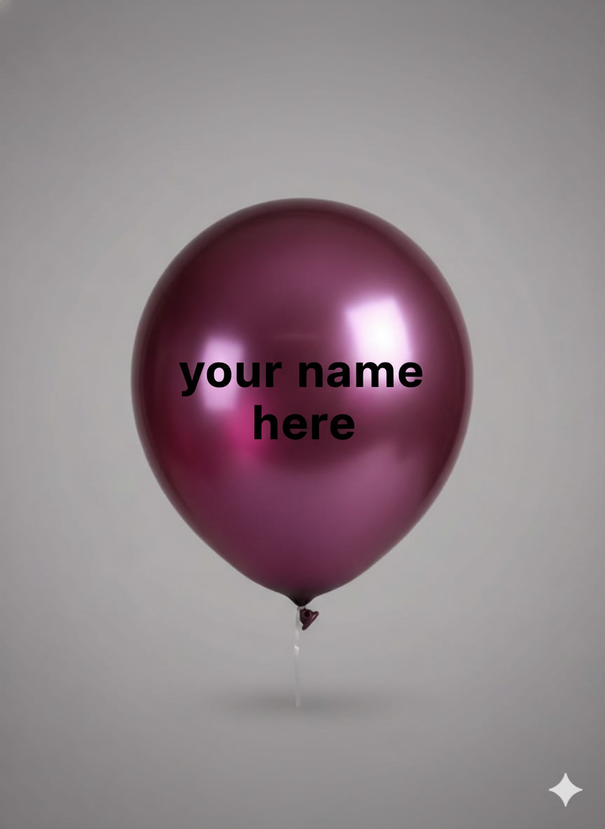 Custom Name Printed Purple Chrome Balloon for Unique Celebrations