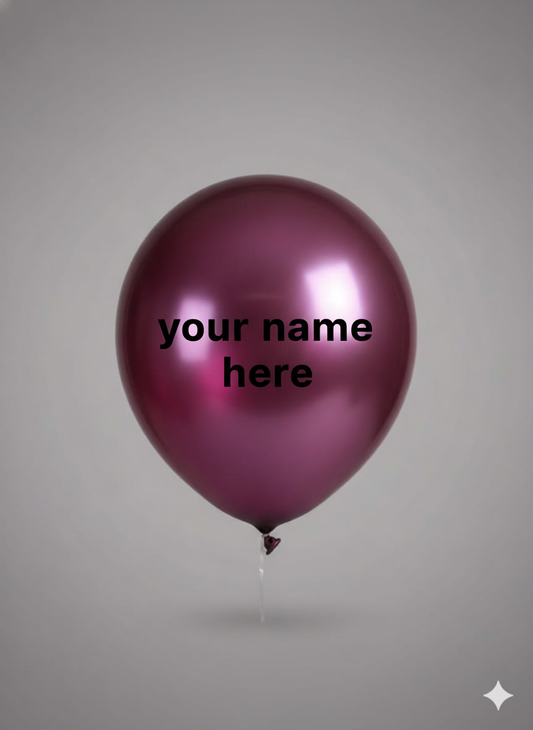 Custom Name Printed Purple Chrome Balloon for Unique Celebrations