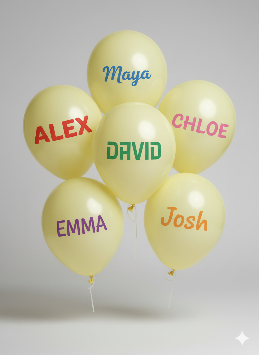 Custom Name Printed Pastel Yellow Balloon for Unique Celebrations